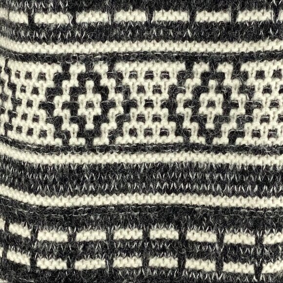 INTERMIX  Wool Blend Black & White Tribal Print Open Front Cardigan P/S - Picture 6 of 10